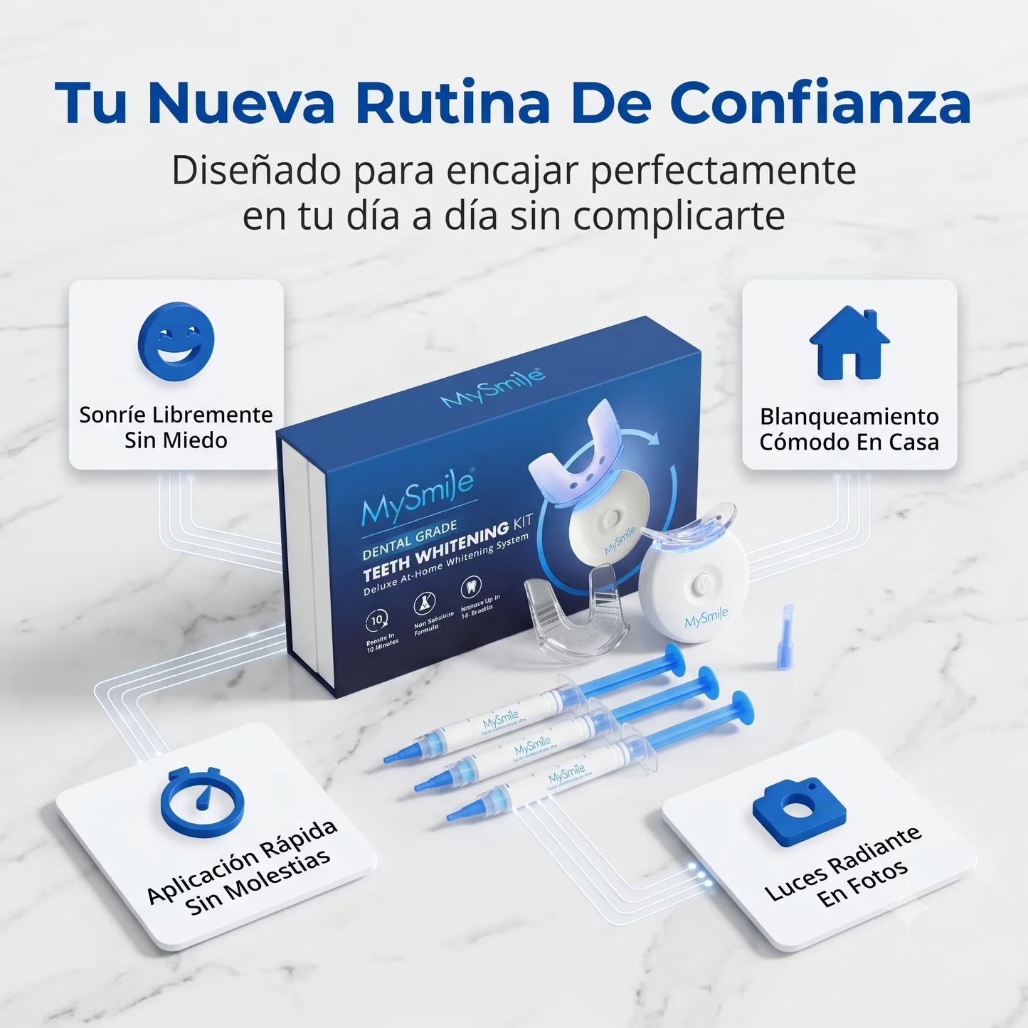 MY SMILE: Kit de Blanqueamiento Dental con Luz LED