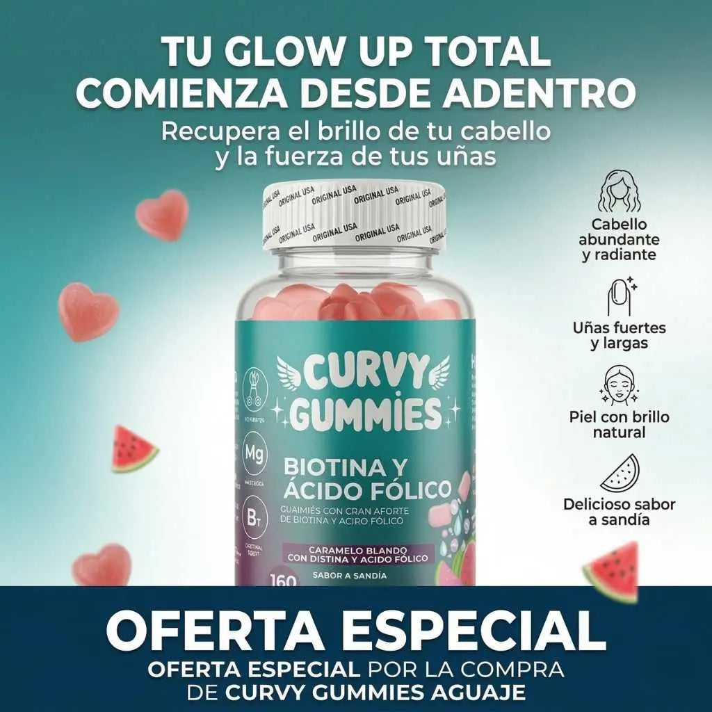 Curvy Gummies Biotina Y Acido Folico