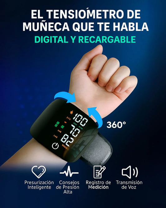 EL TENSIÓMETRO DE MUÑECA QUE TE HABLA (DIGITAL Y RECARGABLE)