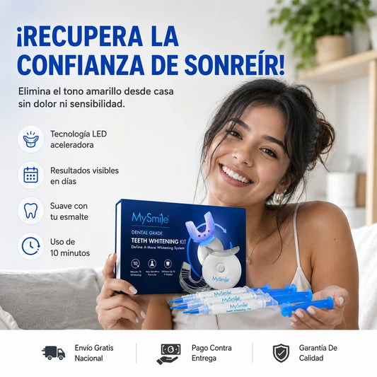MY SMILE: Kit de Blanqueamiento Dental con Luz LED