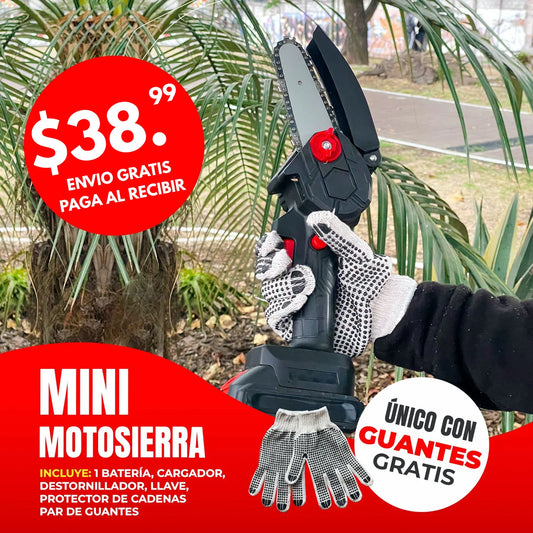 Mini Motosierra Portátil + Guantes Incluidos